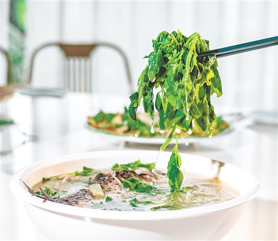 簕菜鯽魚湯鮮甜美味。