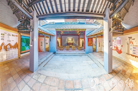 鶴山把村史館建設作為留住鄉(xiāng)愁、激活文脈的“龍頭工程”。圖為桃源鎮(zhèn)蟠光村史館（雪操公祠）。