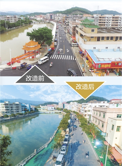 房屋外立面提升改造后，融入東南亞特色元素，打造風(fēng)情濃郁、宜居宜業(yè)的特色示范主街。